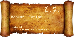 Boskó Fatime névjegykártya